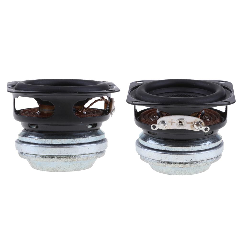 2x 40mm 4Ohm 10W Full range Speaker Square Loudspeaker 16Coil Rubber Edge
