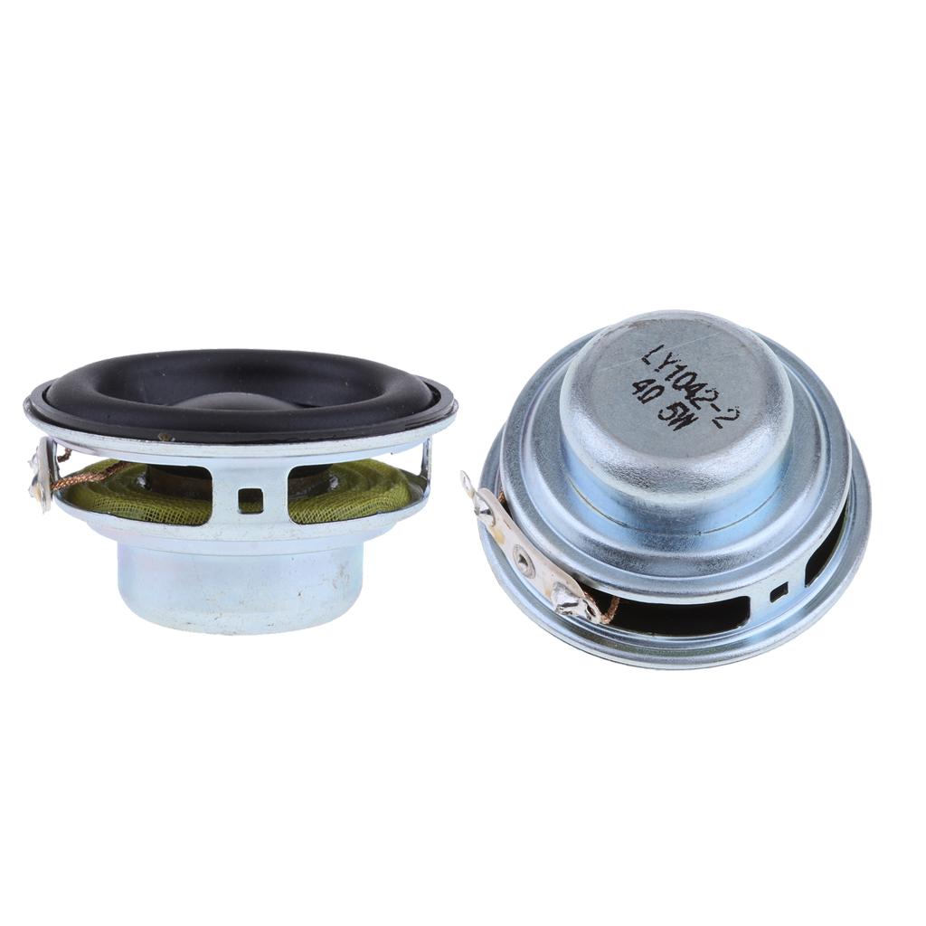 2x 40mm 4Ohm 5W Full Range Speaker Round Loudspeaker 16 Coil Rubber Edge