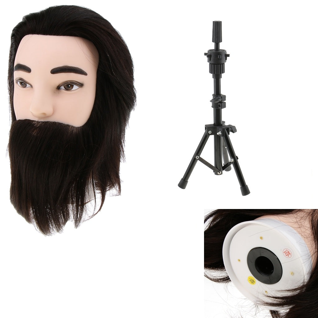 12 Human Hair Styling Hairdressing Practice Head Training Mannequin & Stand"