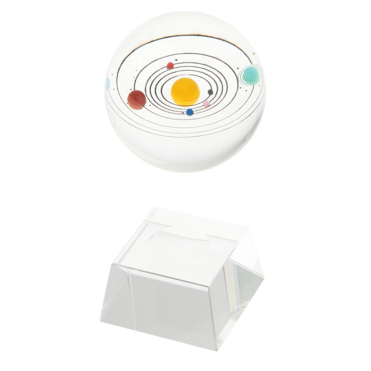 80mm Clear Solar System Crystal Ball Art Decor Photography Prop with Stand