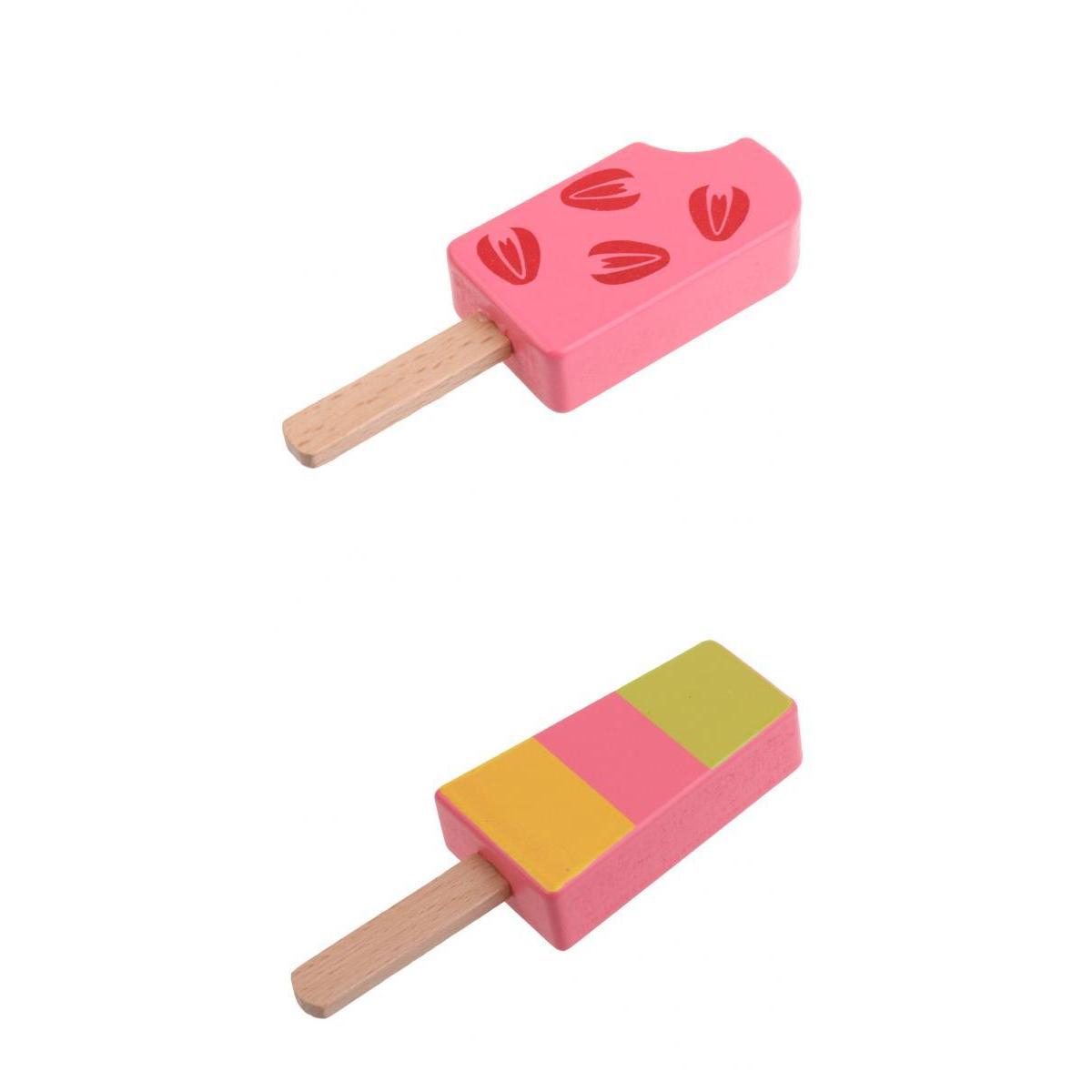 2 Pieces Wooden Mini Popsicle Food Play Set Kids Kitchen Pretend Play Toy