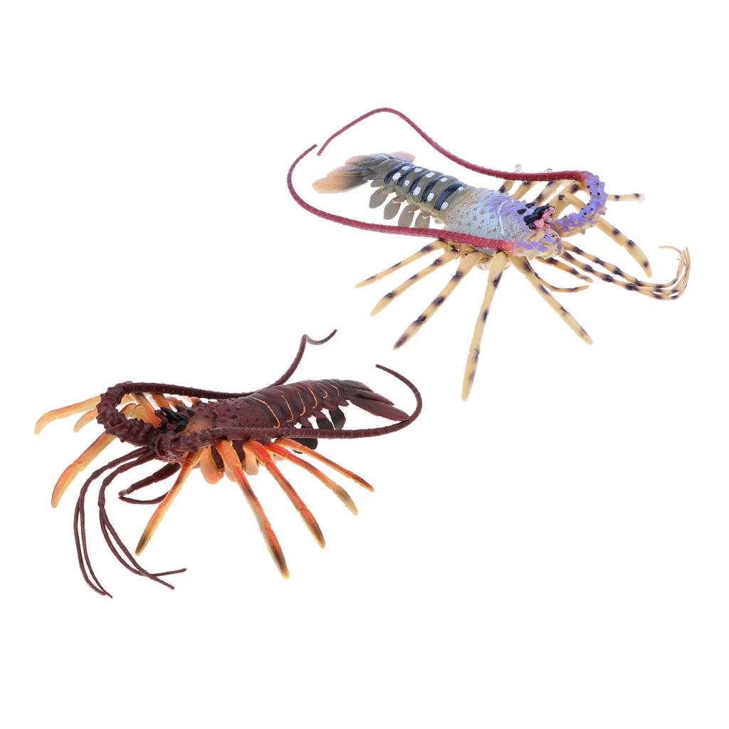 2Pcs Plastic Ocean Animal Model Figurine Kids Toy Gift Home Decor Lobster