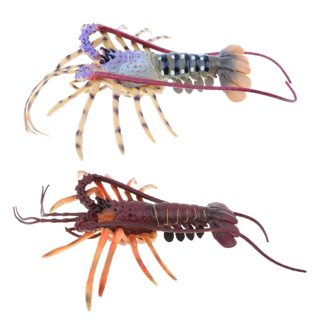 2Pcs Plastic Ocean Animal Model Figurine Kids Toy Gift Home Decor Lobster