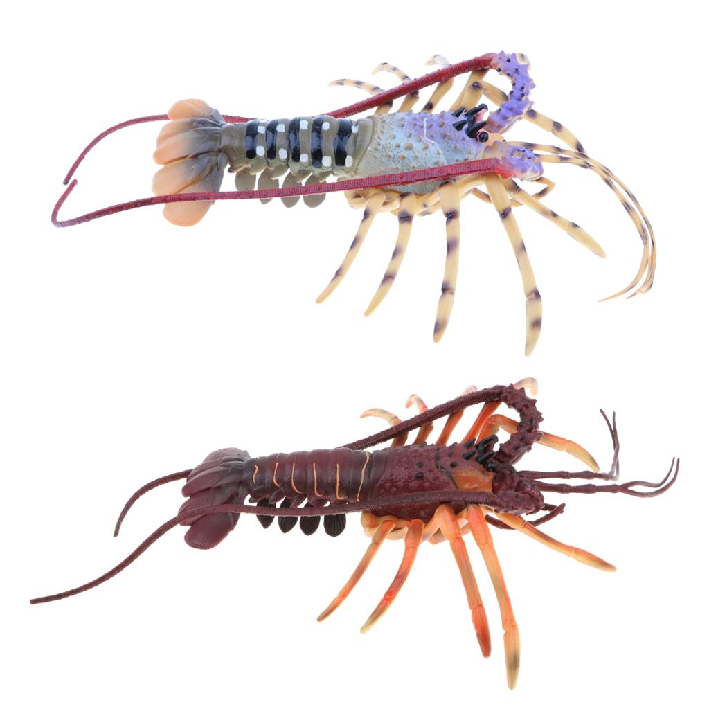 2Pcs Plastic Ocean Animal Model Figurine Kids Toy Gift Home Decor Lobster
