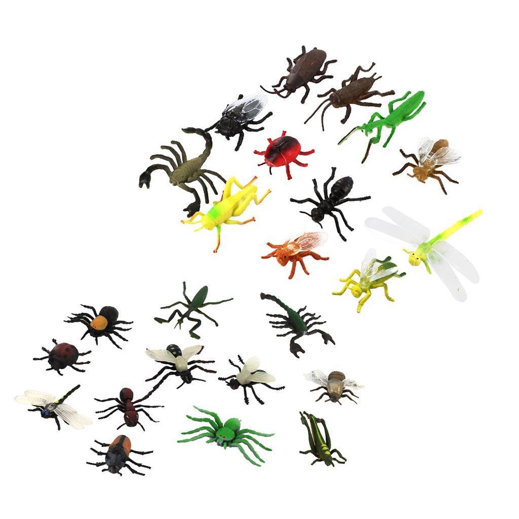 24pcs Plastic PVC Insect Animal Model Kids Toy Multi-color