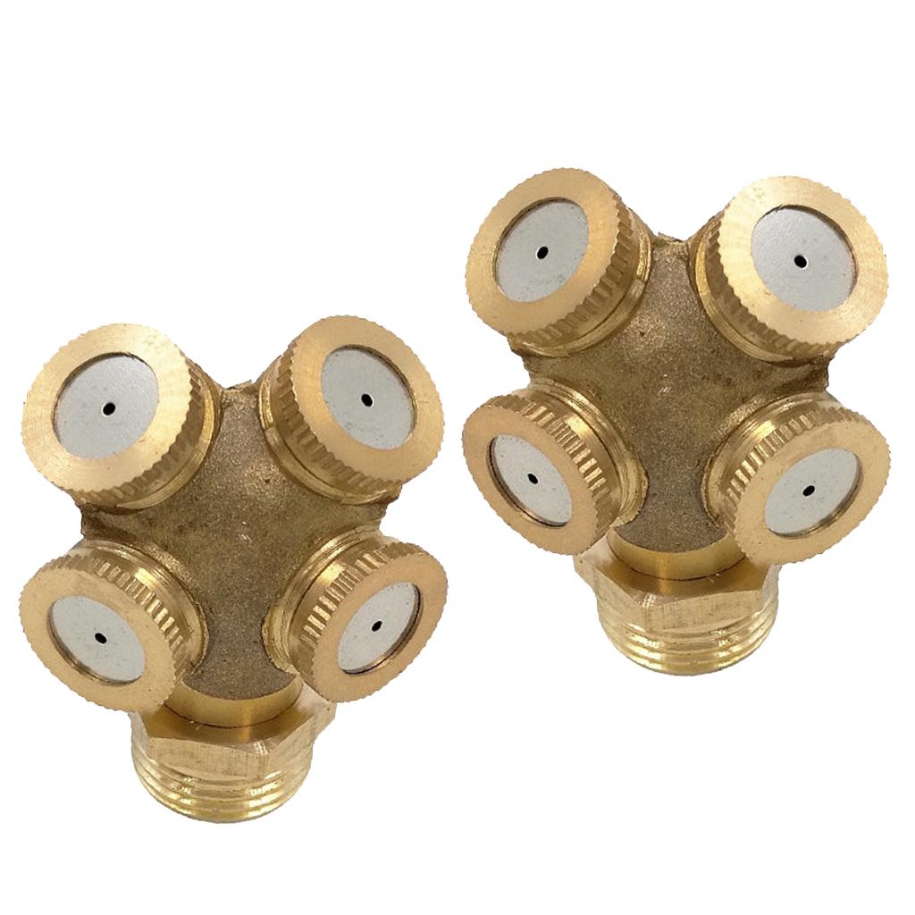 2pcs Brass Agricultural Misting Spray Nozzle Garden Sprinkler 0.5inch