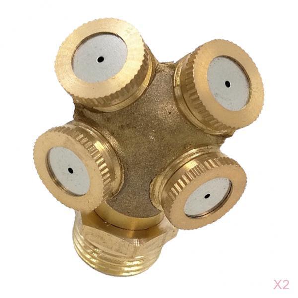 2pcs Brass Agricultural Misting Spray Nozzle Garden Sprinkler 0.5inch