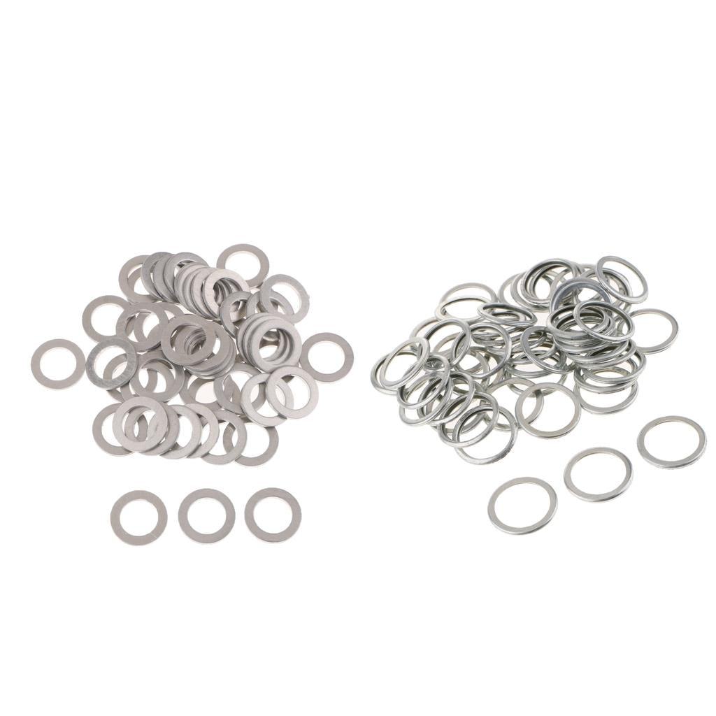 100pcs Oil Drain Plug Crush Washer Gaskets 14mm for Acura+20mm for