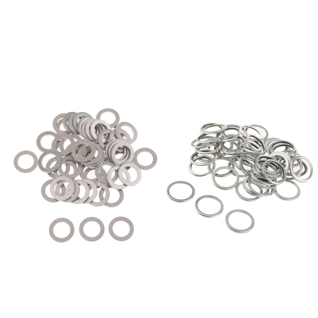 100pcs Oil Drain Plug Crush Washer Gaskets 14mm for Acura+20mm for