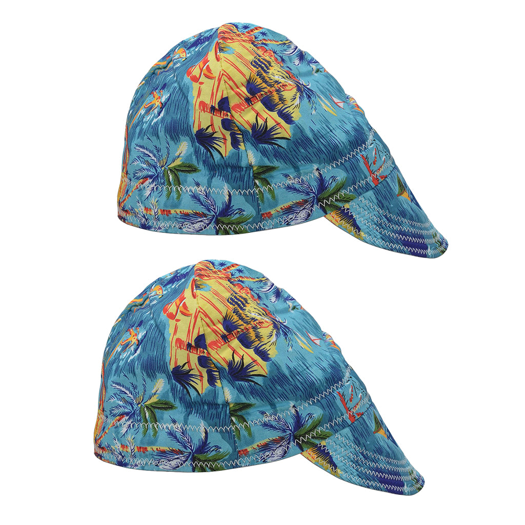 2x Fashion Elastic Welding Welder Hat Cap Pure Cotton Flame Retardant -Beach