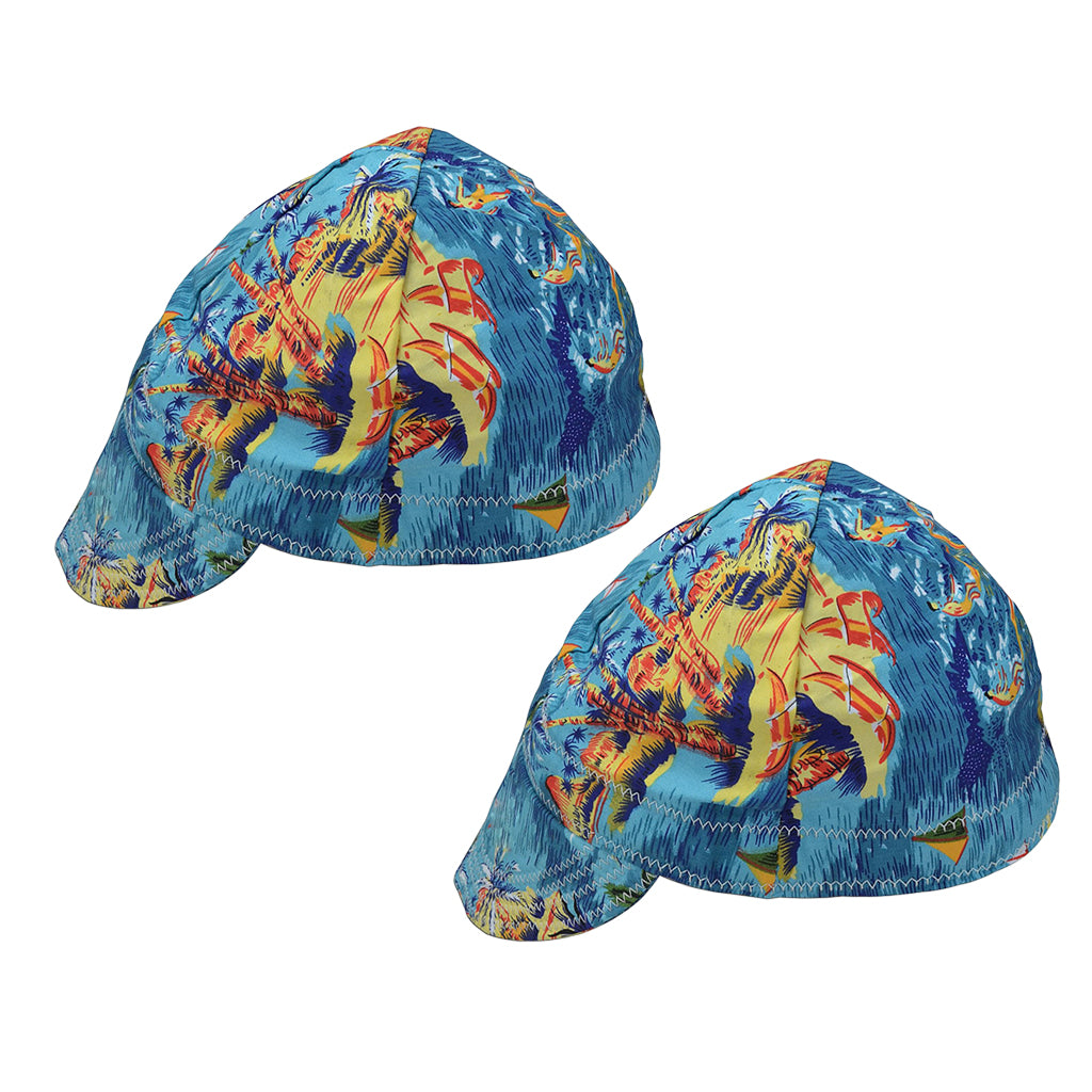 2x Fashion Elastic Welding Welder Hat Cap Pure Cotton Flame Retardant -Beach