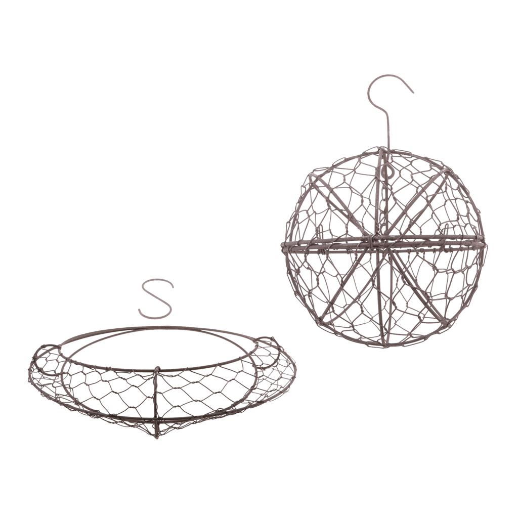 2pcs Retro Iron Moon Shape Succulent Pot Metal Hanging Planter Plant Holder
