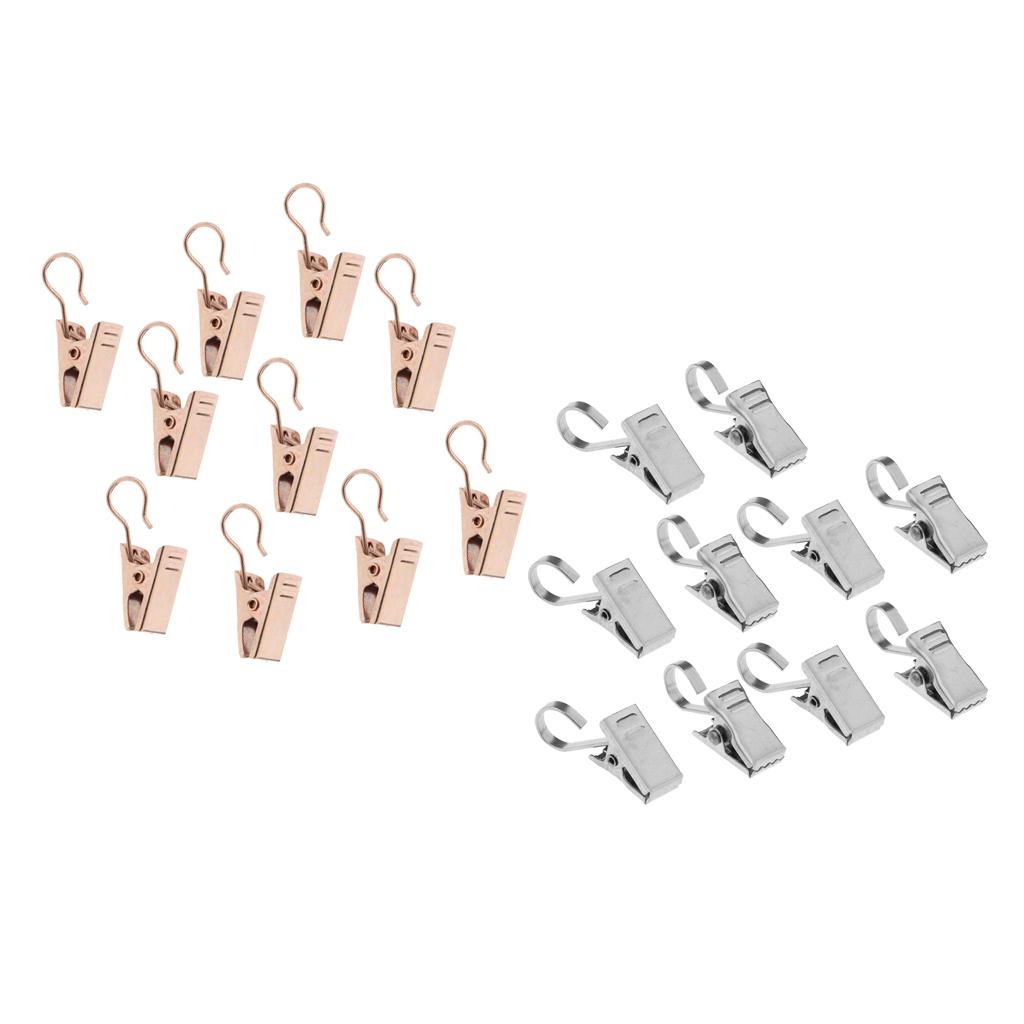 20Pcs Heavy Duty Curtain Clips with Hook Roman Ring Clip Spring Clamp Hanger