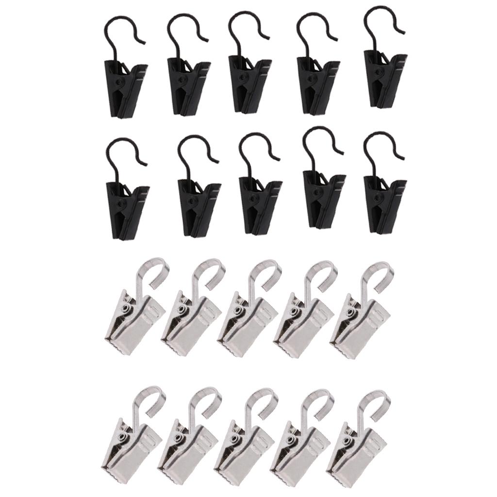 20Pcs Heavy Duty Curtain Clips with Hook Spring Clamps Hanger Clips Glider
