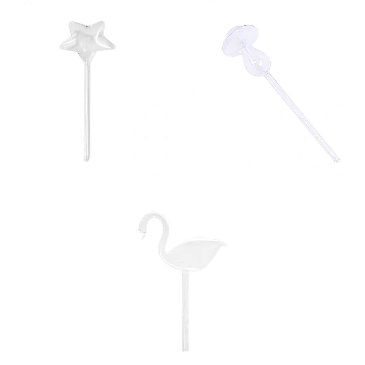 3pcs Automatic Glass Swan Shape Simple Watering Device Plant Garden Flower