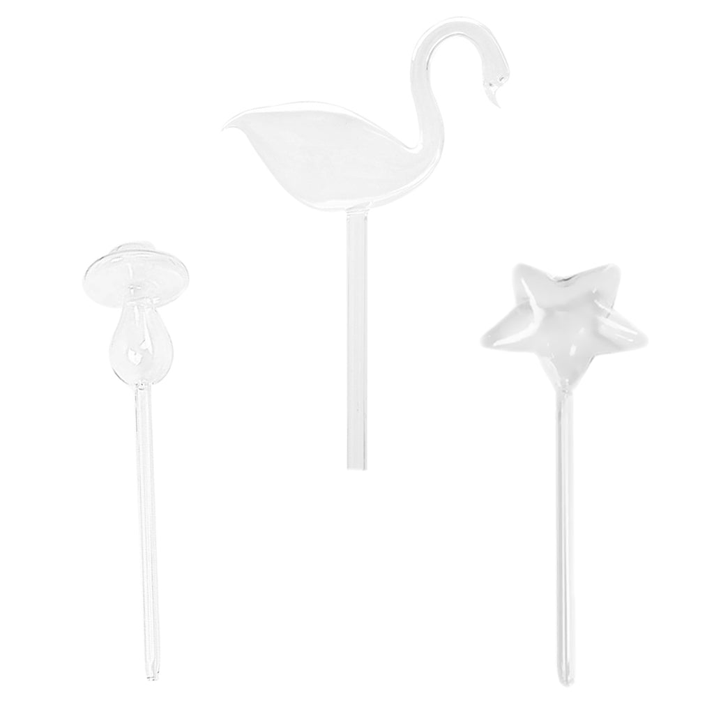 3pcs Automatic Glass Swan Shape Simple Watering Device Plant Garden Flower