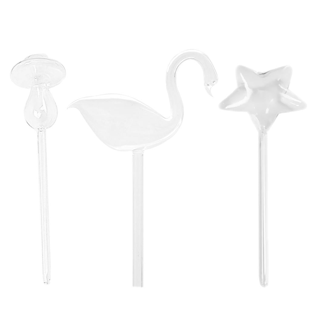 3pcs Automatic Glass Swan Shape Simple Watering Device Plant Garden Flower