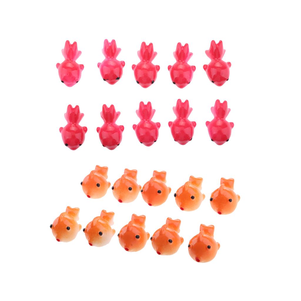 20Pieces Miniature Dollhouse Bonsai Craft Garden Landscape Goldfish Decor