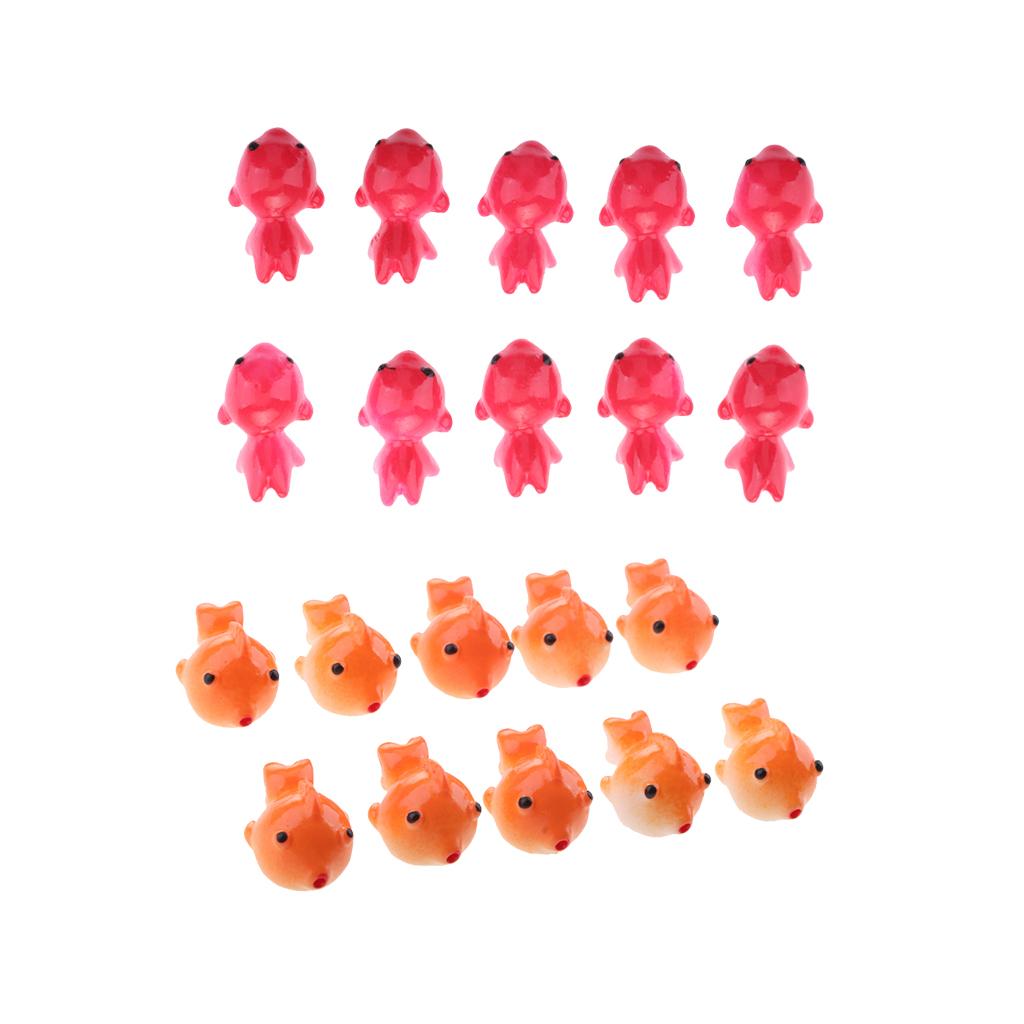 20Pieces Miniature Dollhouse Bonsai Craft Garden Landscape Goldfish Decor