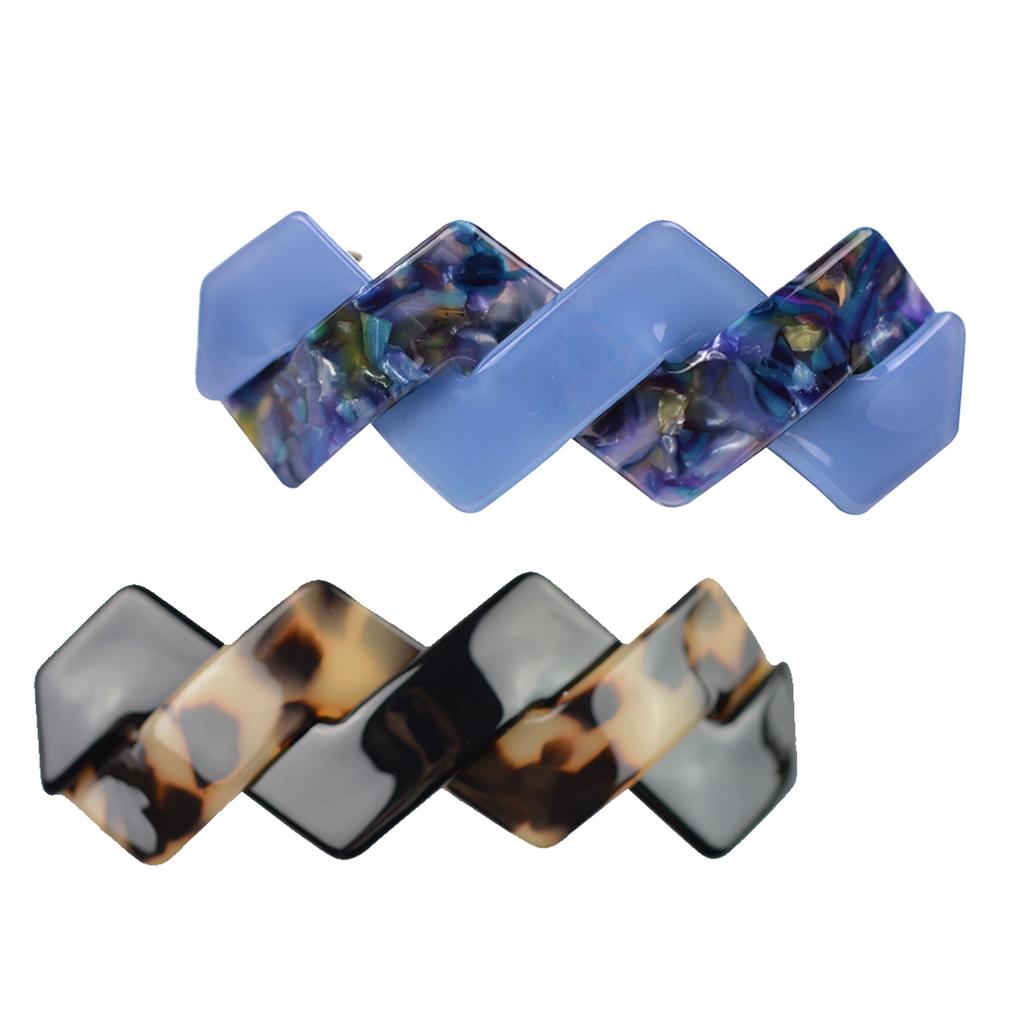 2 Pieces Women Girls Geometric Hair Spring Clips Barrette Hair Accessories