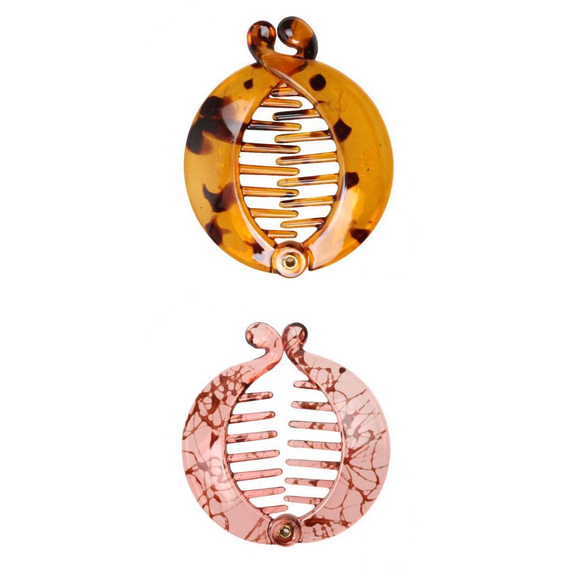 2 Pieces Banana Fish Hair Clips Barrette Comb Ponytail Holder Accessories