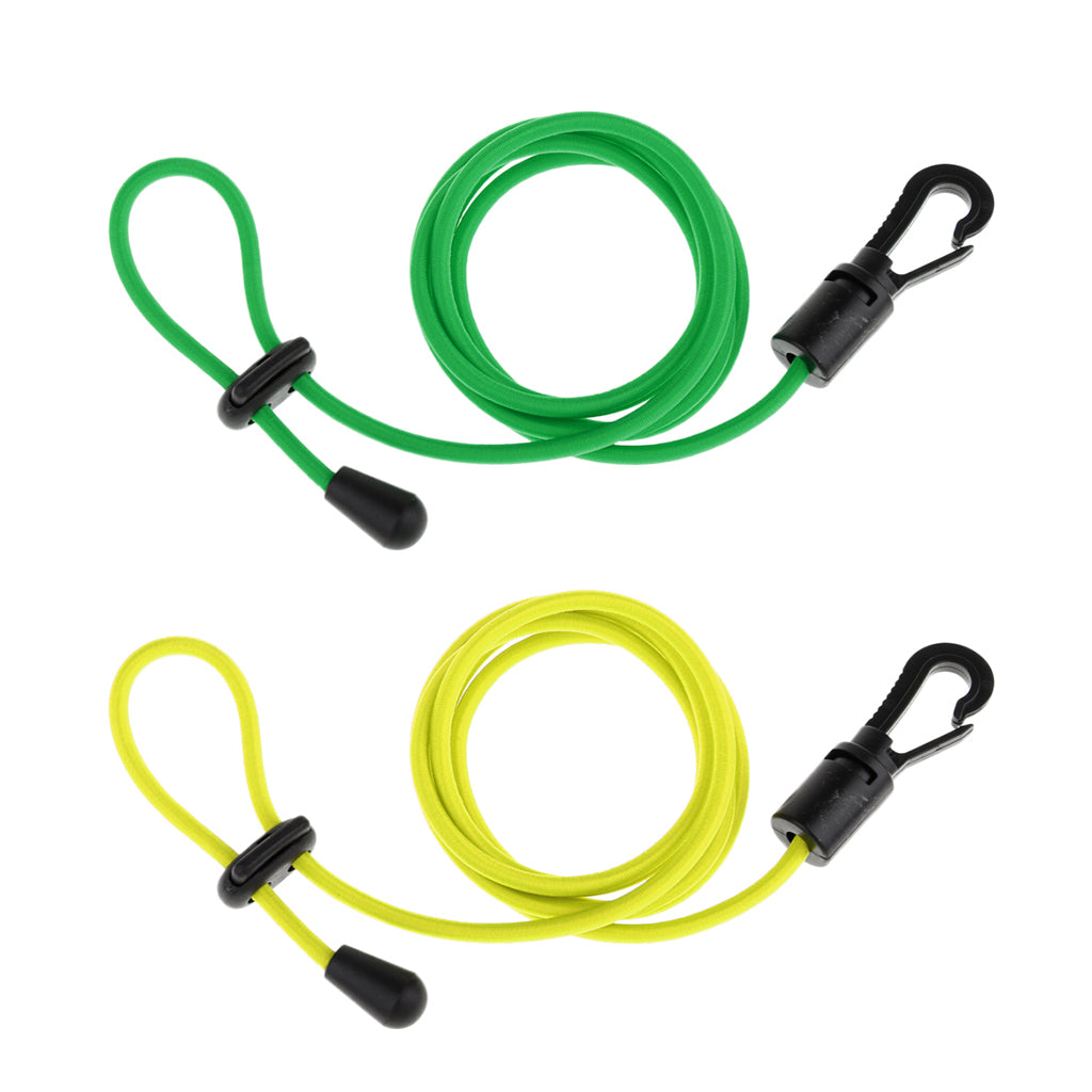 2 Pieces Elastic Safety Kayak Canoe Paddle Leash Fishing Rod Tie Rope Tether