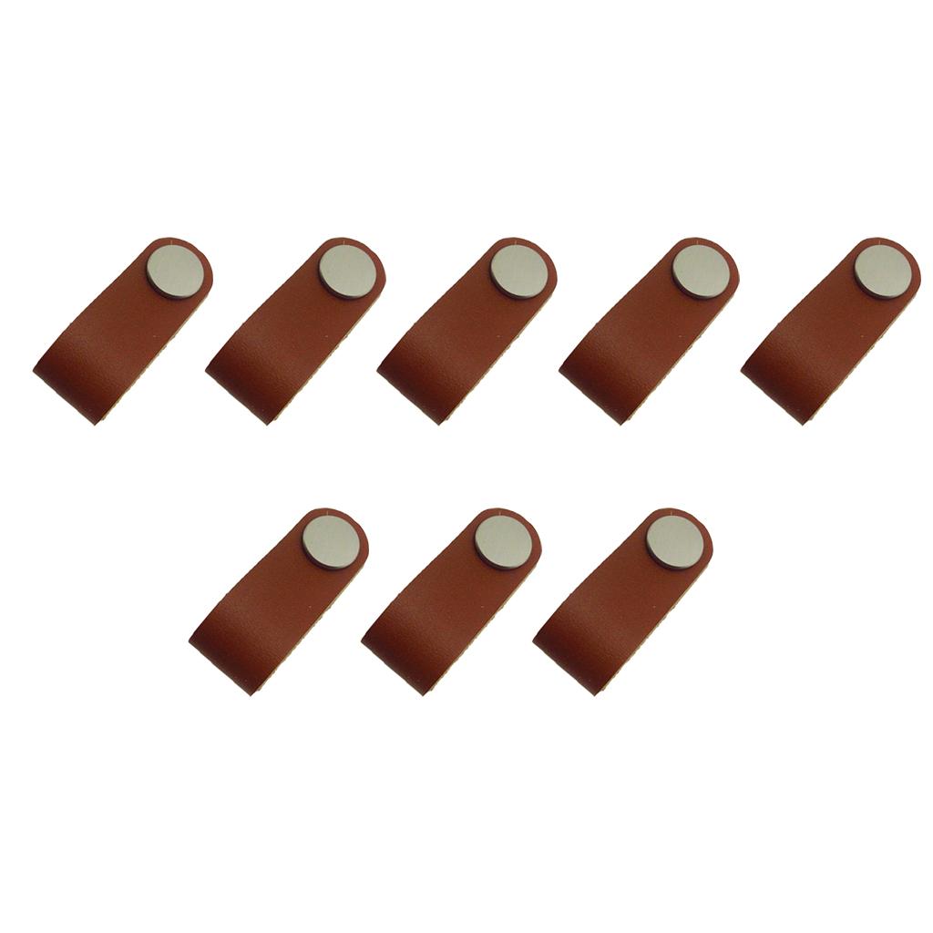 8x Handmade Leather Suitcase Handle Drawer Cabinet Leather Handle Pull Knob