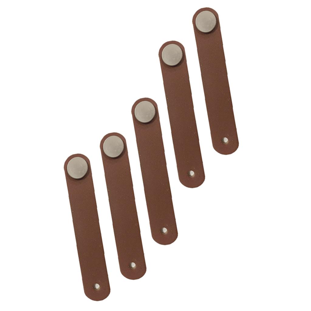 5x Handmade Leather Suitcase Handle Drawer Cabinet Leather Handle Pull Knob