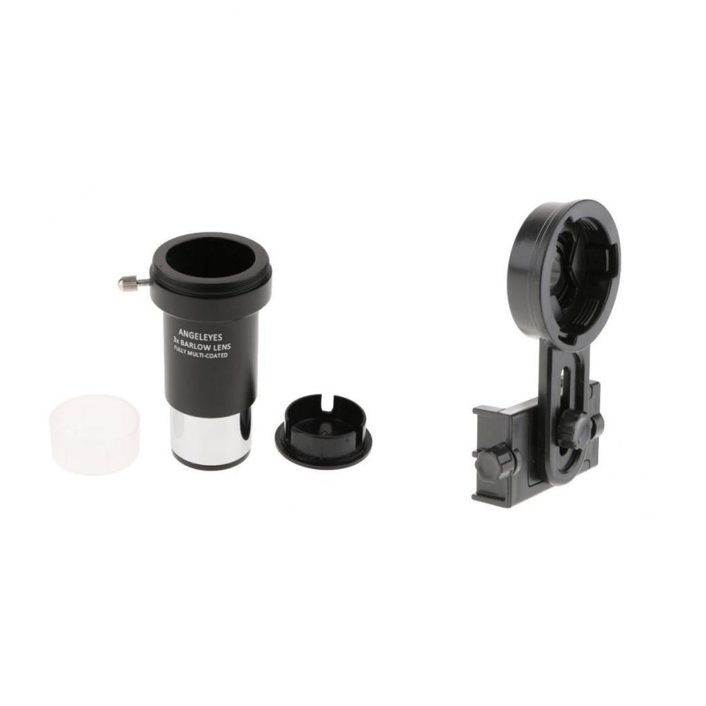 Barlow Lens Eyepiece 3X for Celestron + Smart Phone Telescope Adapter Mount