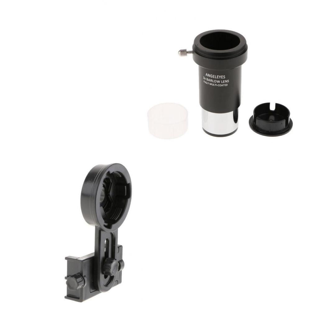 Barlow Lens Eyepiece 3X for Celestron + Smart Phone Telescope Adapter Mount