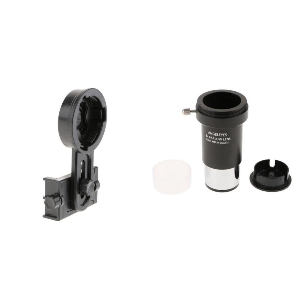 Barlow Lens Eyepiece 3X for Celestron + Smart Phone Telescope Adapter Mount