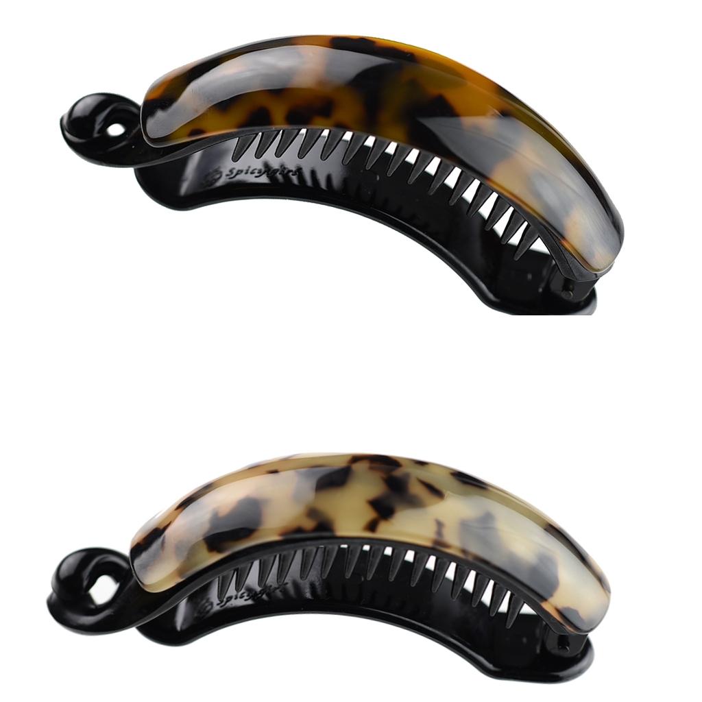 2pcs Lady Large Acetate Banana Hair Clips Hair Clamps Claws Ponytail Holder