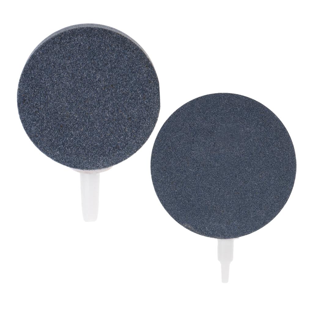 2x 40/80mm Ceramic Round Air Stone Bubble Aquarium Fish Tank Oxygen Pumps
