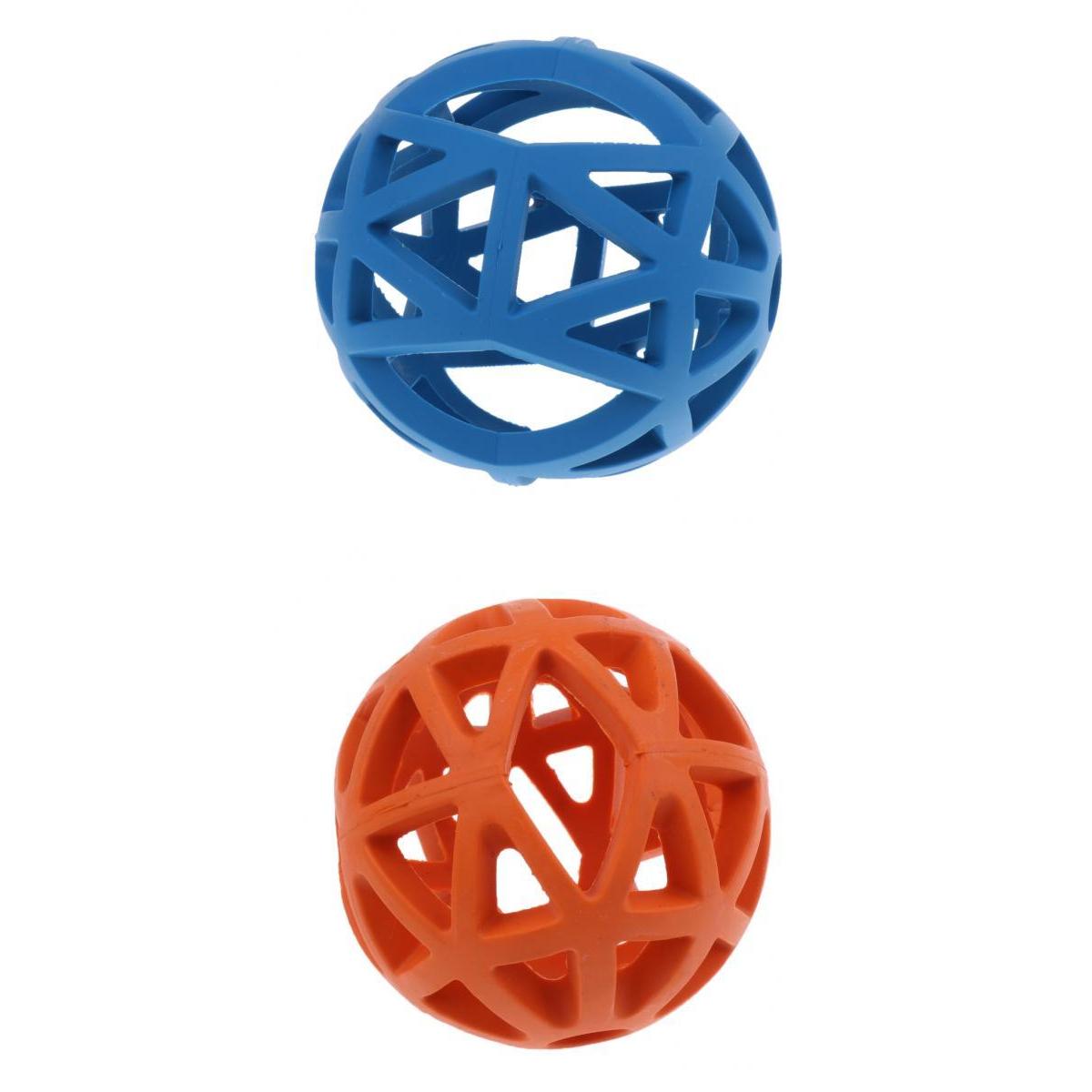 2x Pet Dog Chewing Toy Interactive Training Ball Exercise Toy Blue & Orange