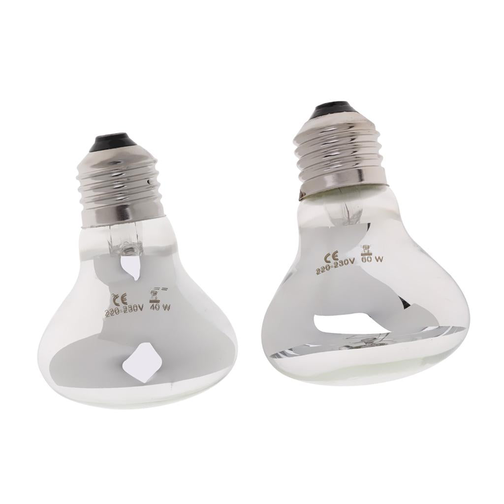 2x E27 UVA Heater Reptile Heat Basking Lamp Moonlight Bulb 220V 40W and 60W