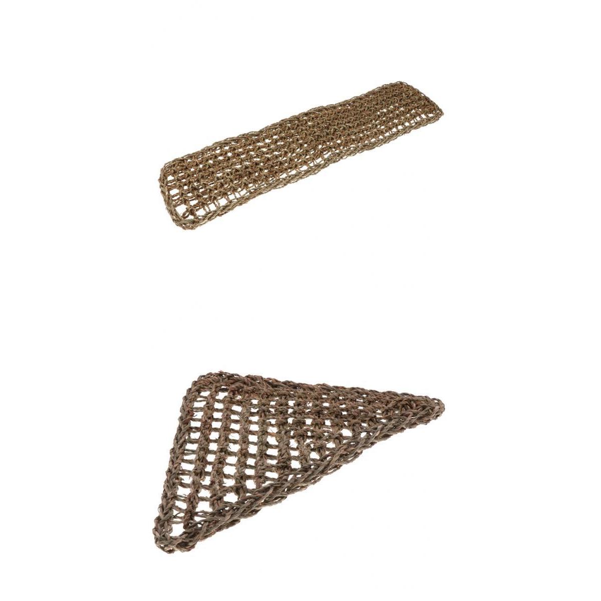 2Pcs Reptile Pet Hammock Lizard Lounger Natural Seagrass Corner Hammock