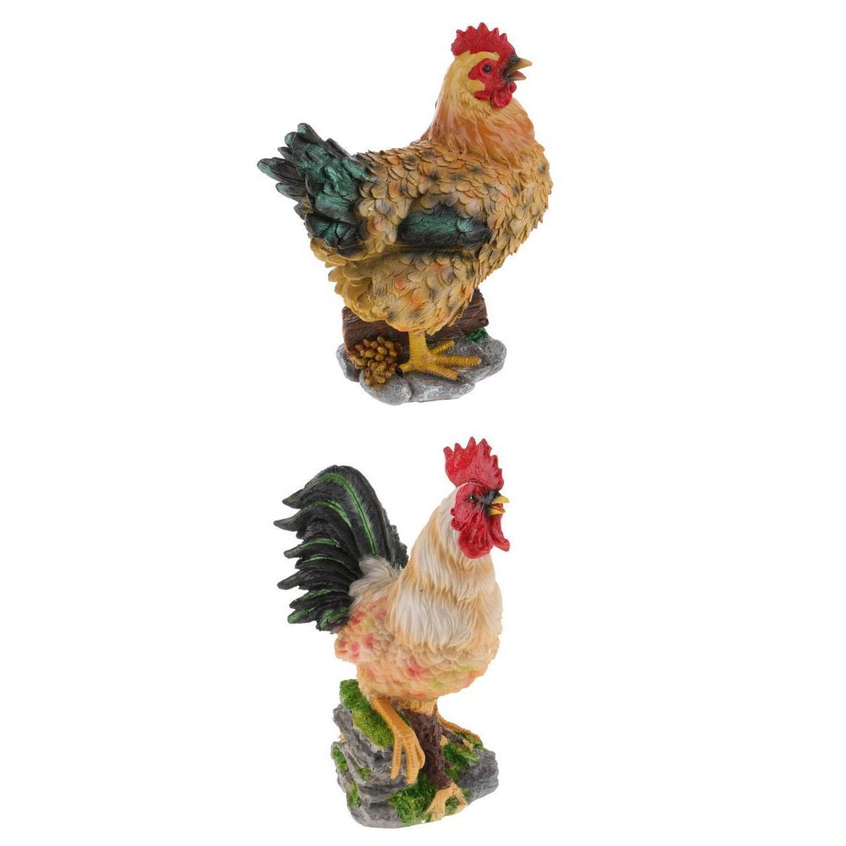 Artificial Realistic Chicken Figure Outdoor Garden Home Decoration Craft