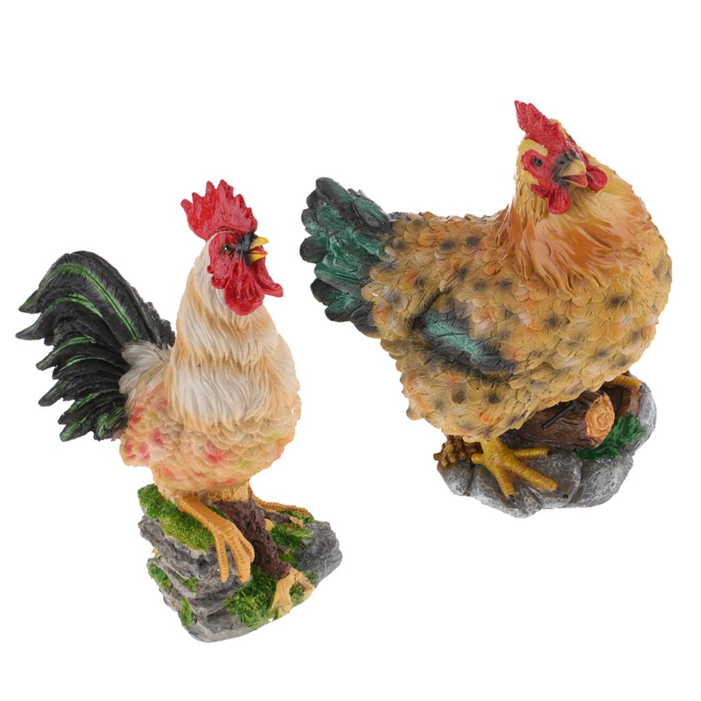 Artificial Realistic Chicken Figure Outdoor Garden Home Decoration Craft