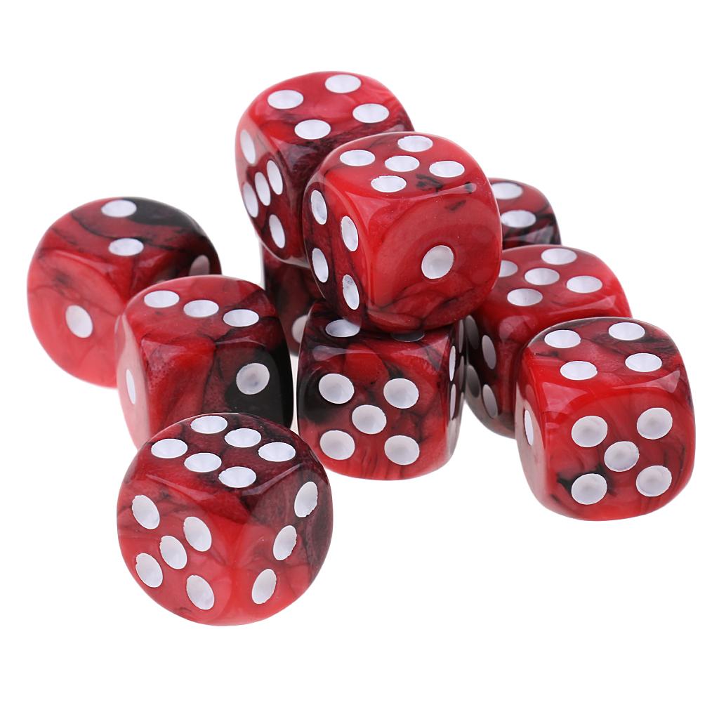 30x Six Sided D6 Dice Dotted 16mm Die Toy for Dungeons and Dragons Props