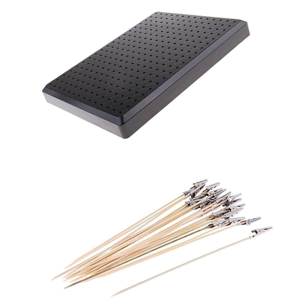 20 Airbrush Alligator Clip Hobby Model Color Inkjet Painting Stick + Holder