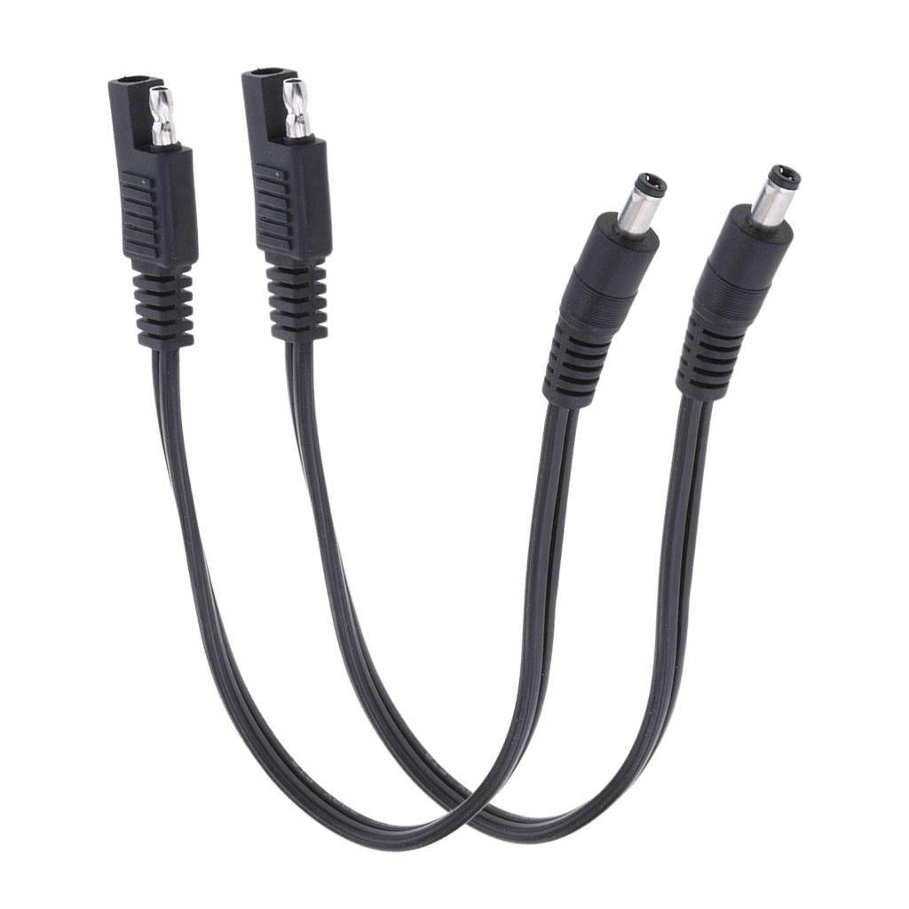 2Pieces SAE to DC5521 Adapter Cable 10A 16AWG Car Solar Battery DC Charging