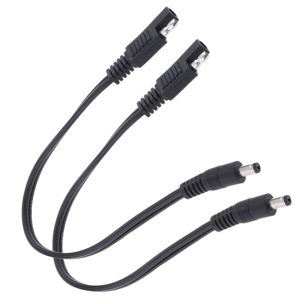2Pieces SAE to DC5521 Adapter Cable 10A 16AWG Car Solar Battery DC Charging