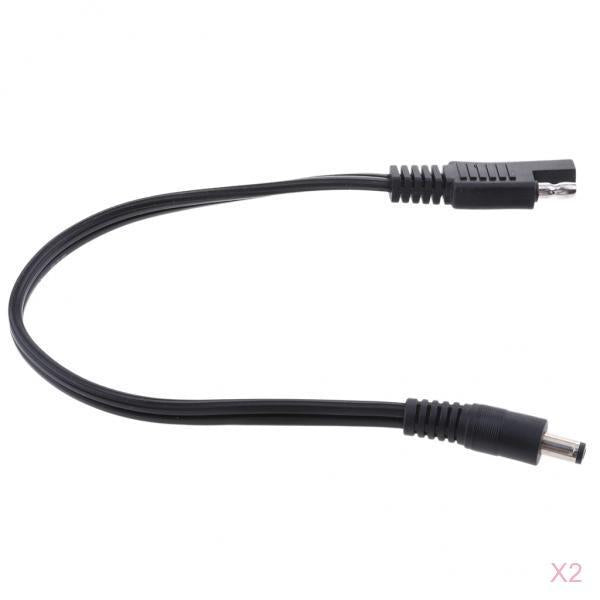 2Pieces SAE to DC5521 Adapter Cable 10A 16AWG Car Solar Battery DC Charging