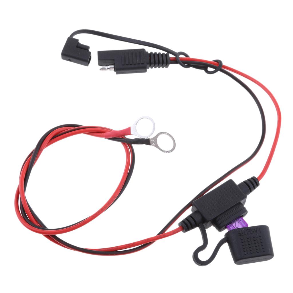 2Pieces 18AWG SAE Harness Extension Cable Connectors 10A Fuse