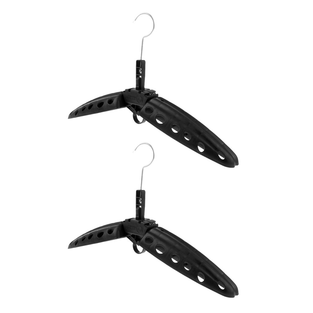 2Pc Multi Purpose Travel Folds Hanger for Scuba Diving Wetsuit Drysuit Black