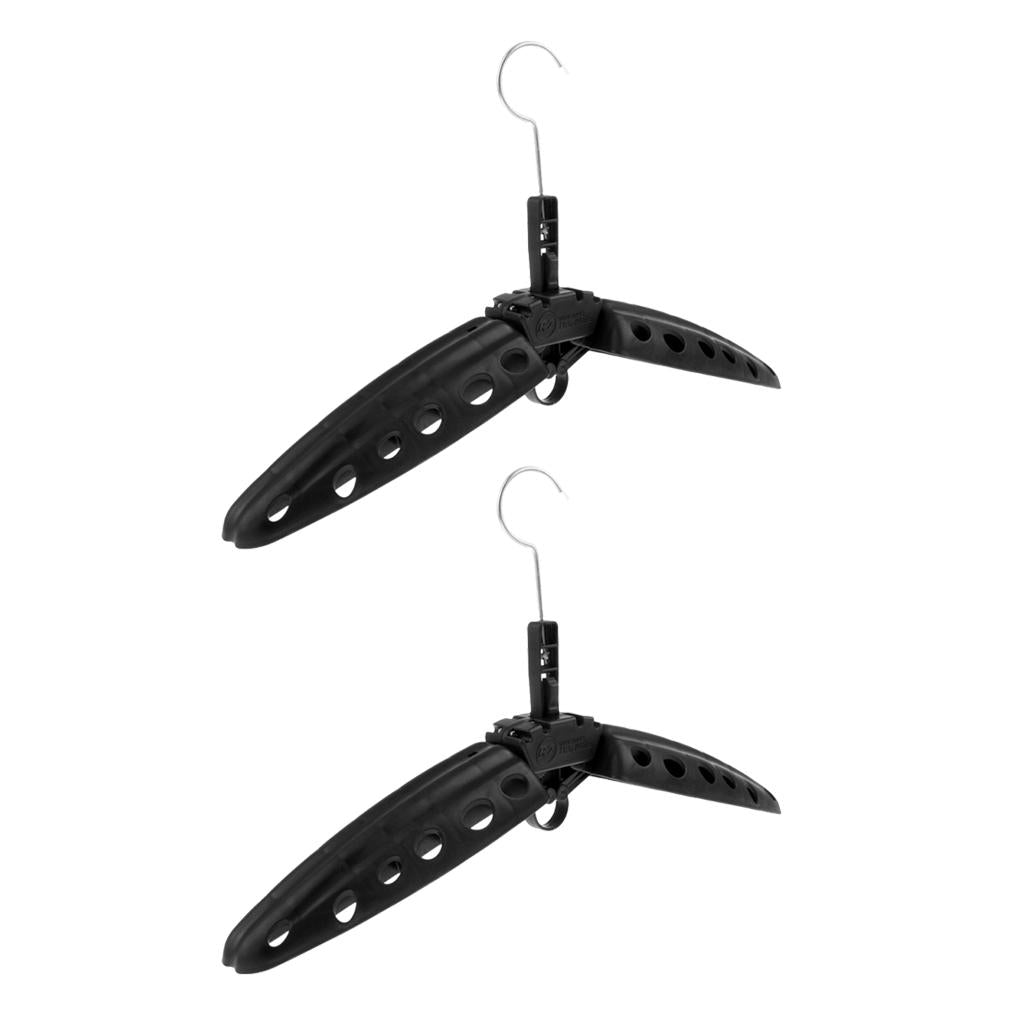 2Pc Multi Purpose Travel Folds Hanger for Scuba Diving Wetsuit Drysuit Black