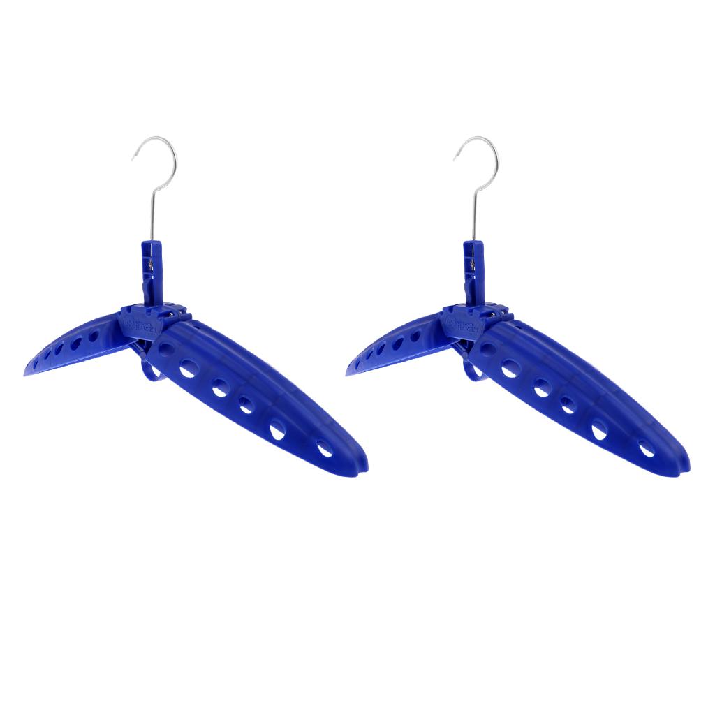 2Pcs Multi Purpose Travel Folds Hanger for Scuba Diving Wetsuit Drysuit Blue