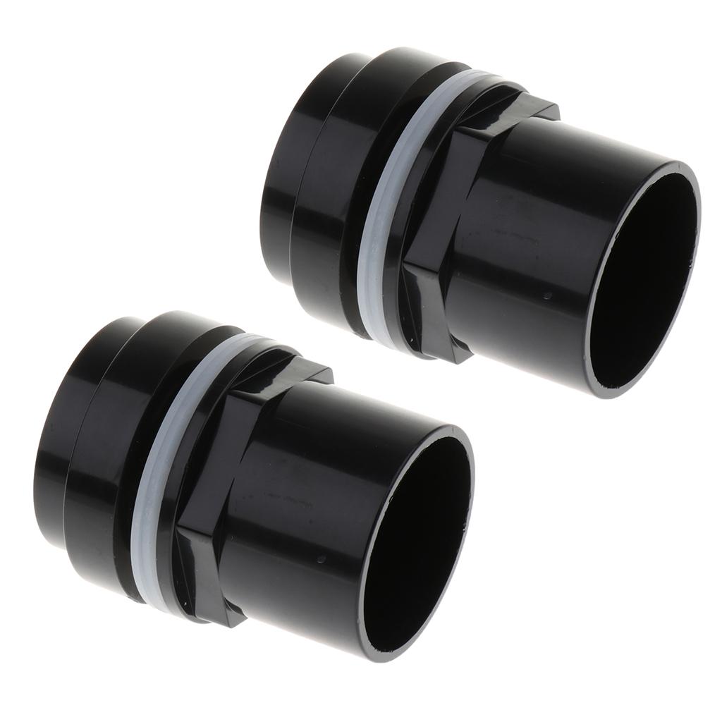 2x Fish Tank Pipe Joint Aquarium Pipe Connector Coupler Adapter 50mm Dia