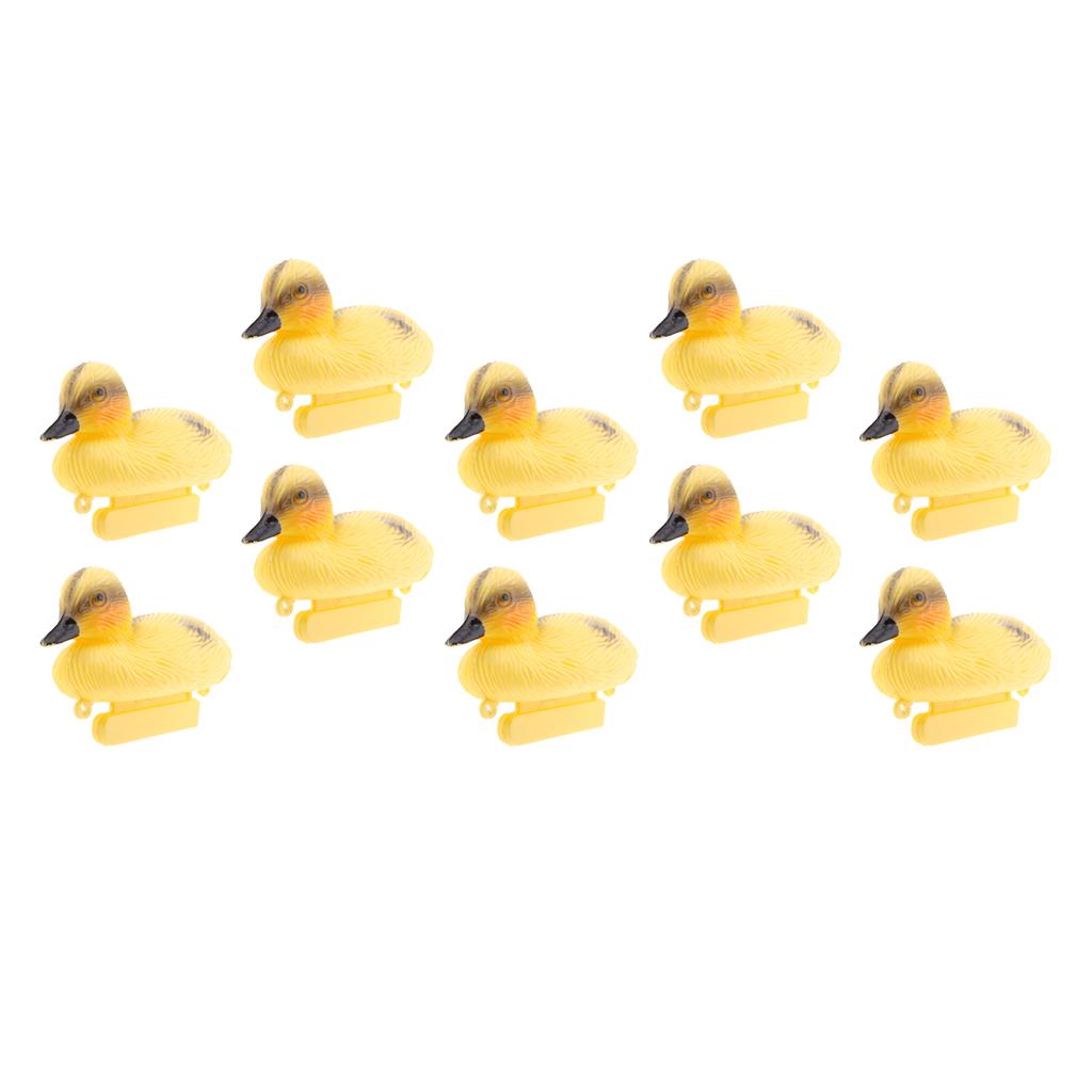10x Baby Ducking Floating Decoy Ducks Mallard Plastic Ornament Pond Koi Fish