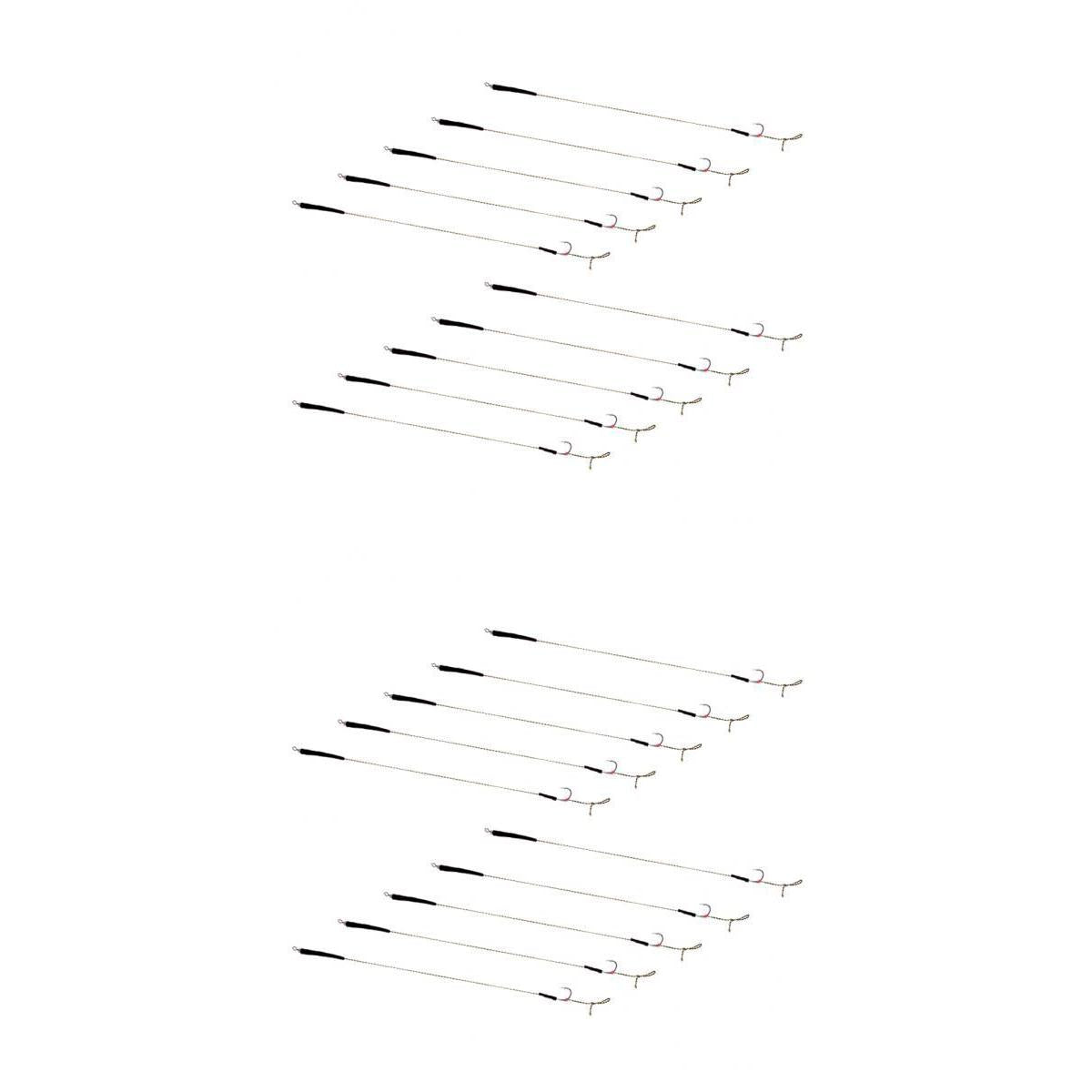 20Pcs Fishing Hair Rigs Assorted Hand Tied Carp Fishing Barbless Hooks